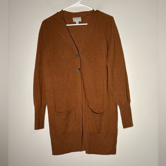 Pure Collection Cashmere Button Down Cardigan Tan size 6 - Picture 1 of 5